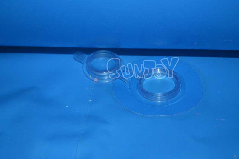 adults blue inflatable swimming pool drain