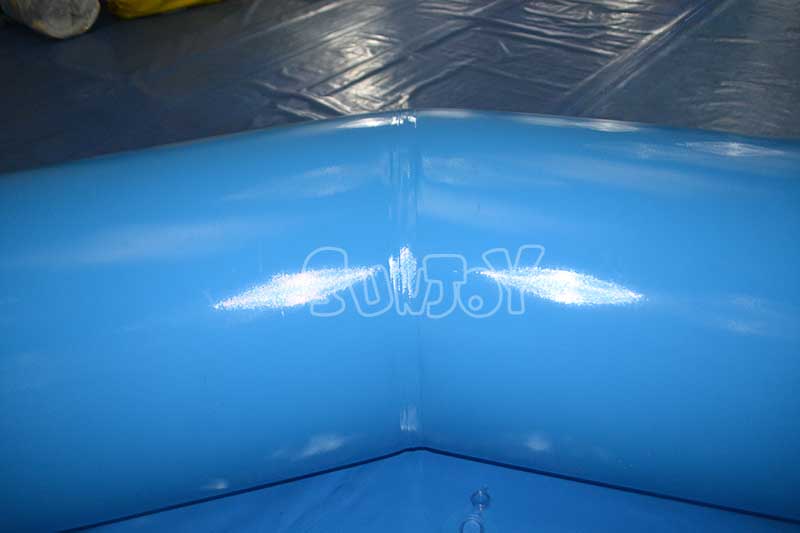 10m round blue inflatable pool side tube