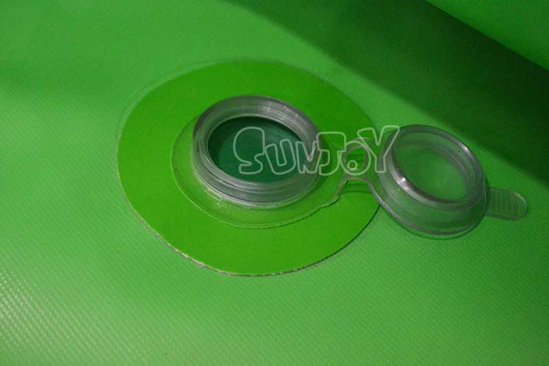 5m green square inflatable pool drain