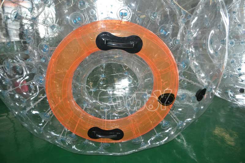 2.4m one entry clear zorb ball transparent orange ring