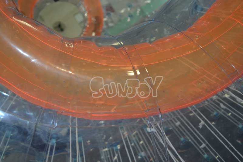 3m clear blow up zorb ball transparent orange ring