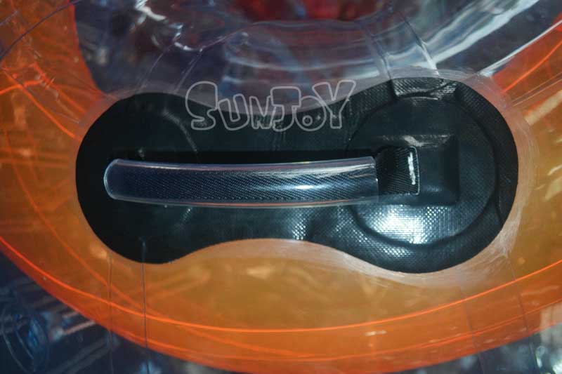 2m single entry clear zorb ball black handle