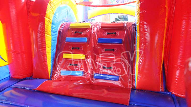 inflatable rainbow castle combo climb wall