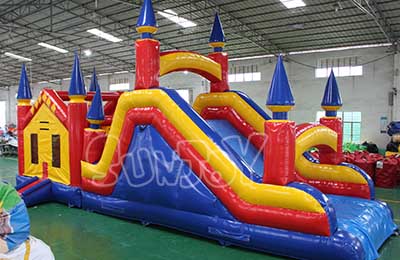 inflatable castle with water slide combo