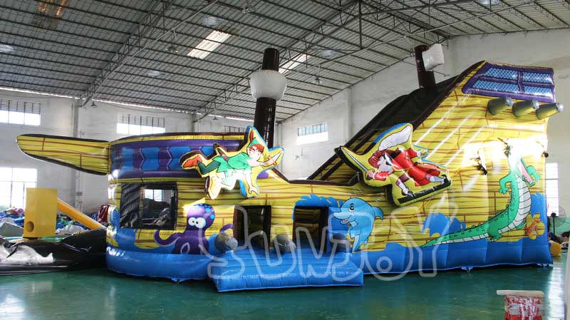 pirate ship inflatable combo full view