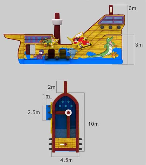 pirate ship inflatable combo size