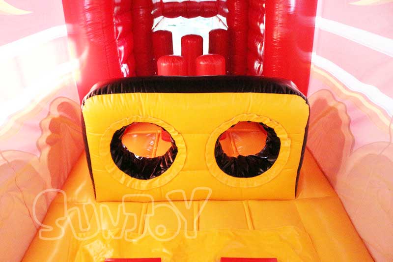 red truck inflatable obstacle course inslide lookback