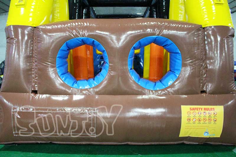 farm truck inflatable obstacle course round holes