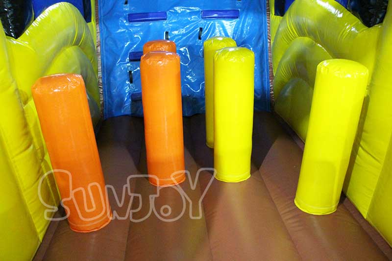 farm truck inflatable obstacle course pillars