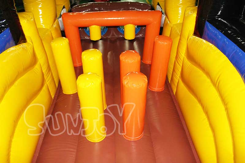farm truck inflatable obstacle course lookback
