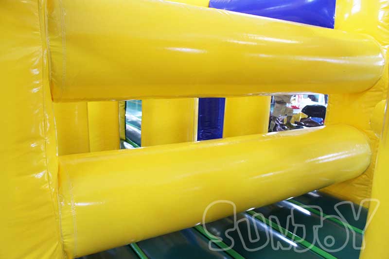 sport game inflatable obstacle course horizontal tubes