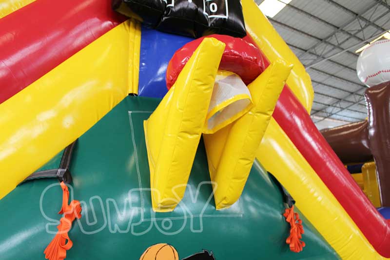 sport game inflatable obstacle course basketball hoop