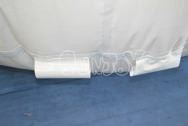 half clear inflatable bubble tent anchoring system