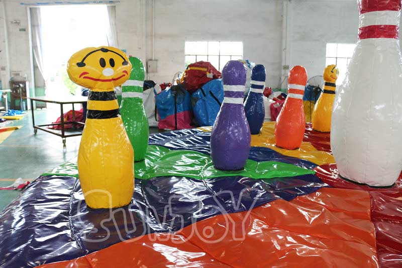 6m round inflatable mat bowling pins