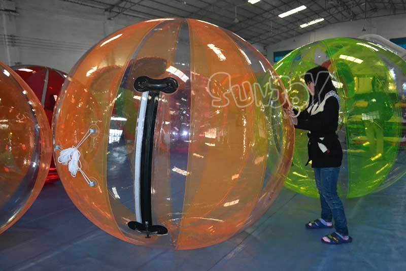 orange inflatable water walking ball