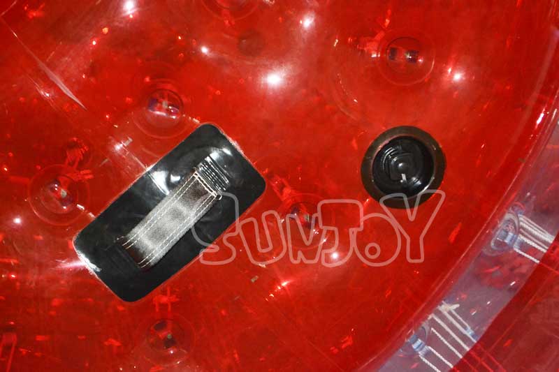 red ring inflatable water roller ball black handle