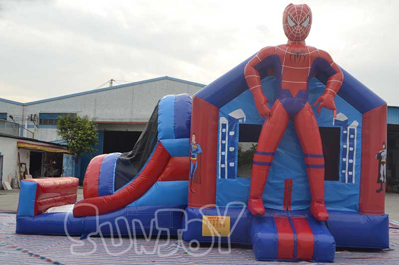 sunjoy spiderman bounce house slide combo