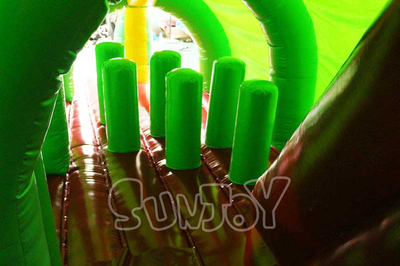 inflatable crocodile bouncer pillar obstacles