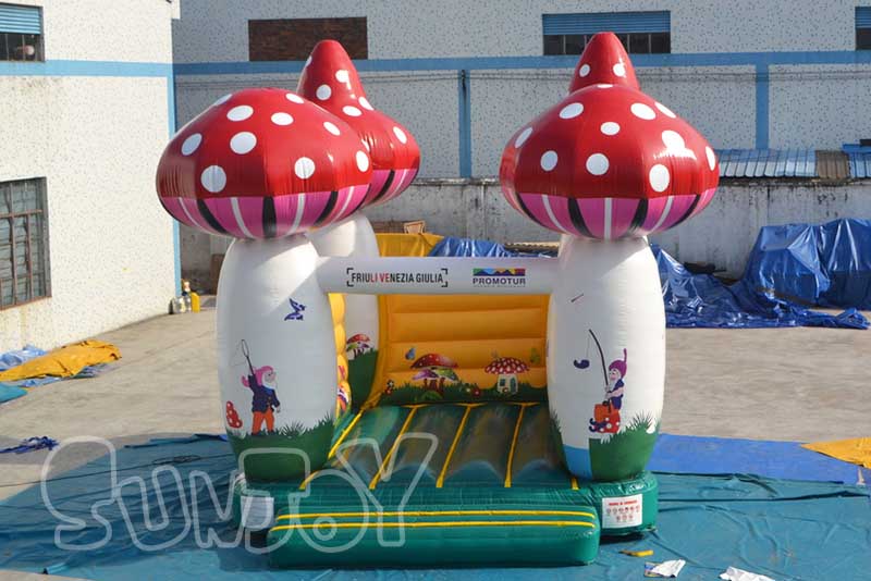 the mushroom bouncy castle overall view