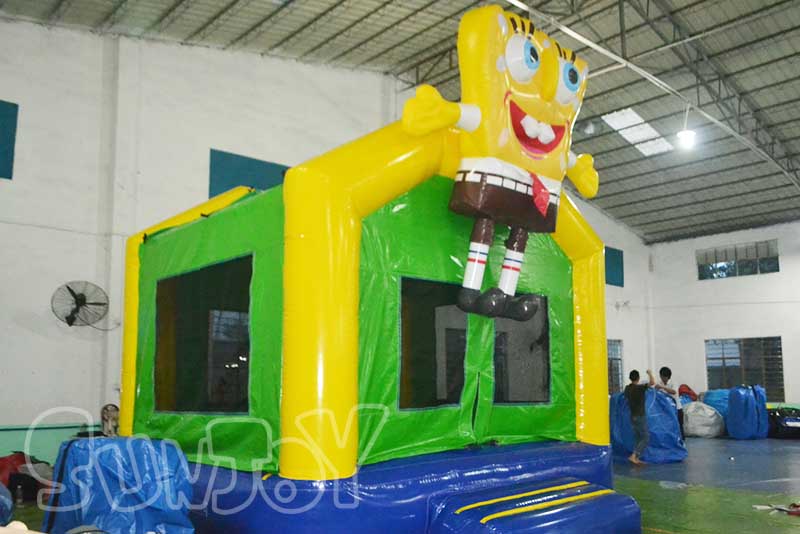 Spongebob inflatable bounce house overall view