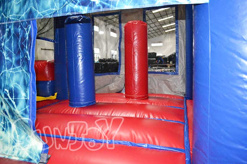 spiderman theme inflatable combo bouncing area
