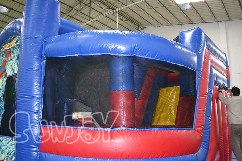 spiderman theme inflatable combo satety netting