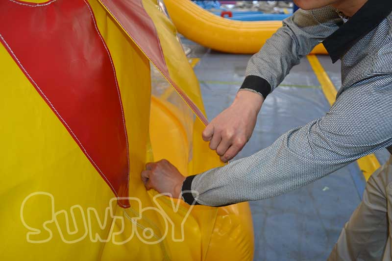 inflatable bear bouncer house entrance