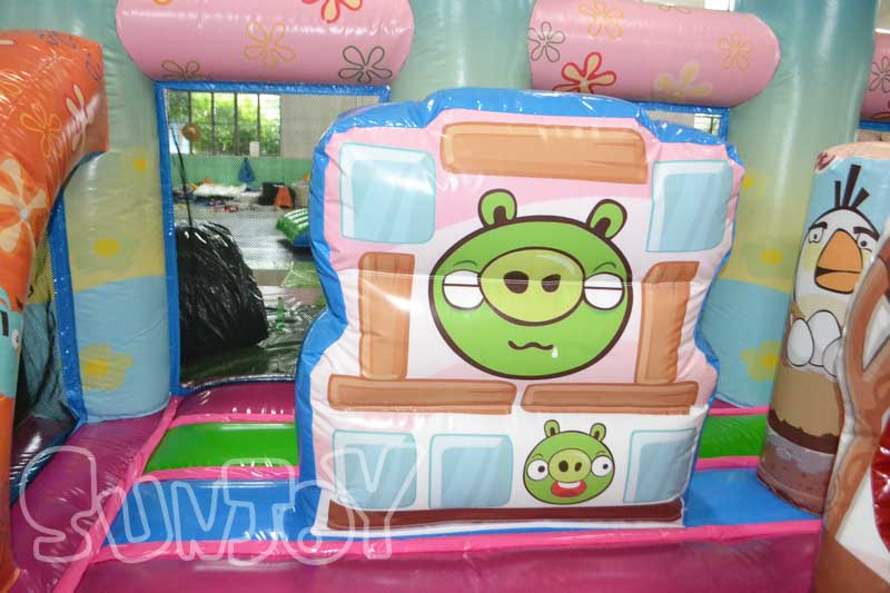 angry birds inflatable amusement park obstacle wall