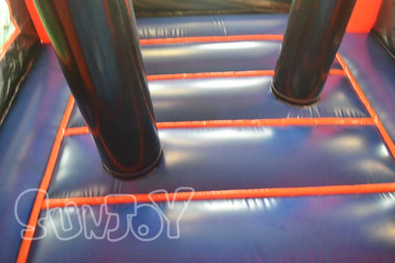 bouncing area with inflatable obstacles