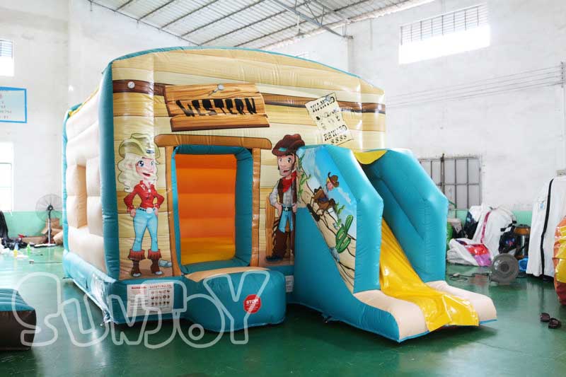 western themed bounce house combo