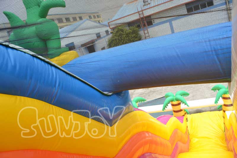 double lane tropical inflatable slide safety netting