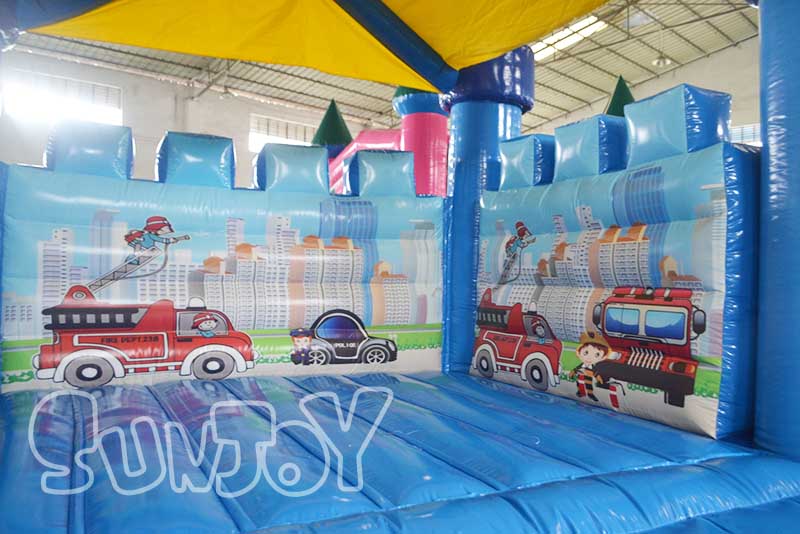 city theme bouncing castle inside 2