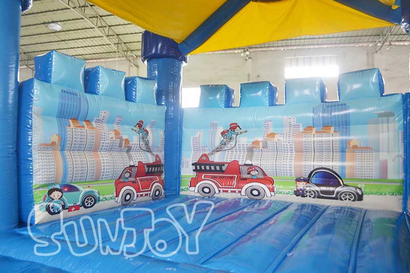 city theme bouncing castle inside 3