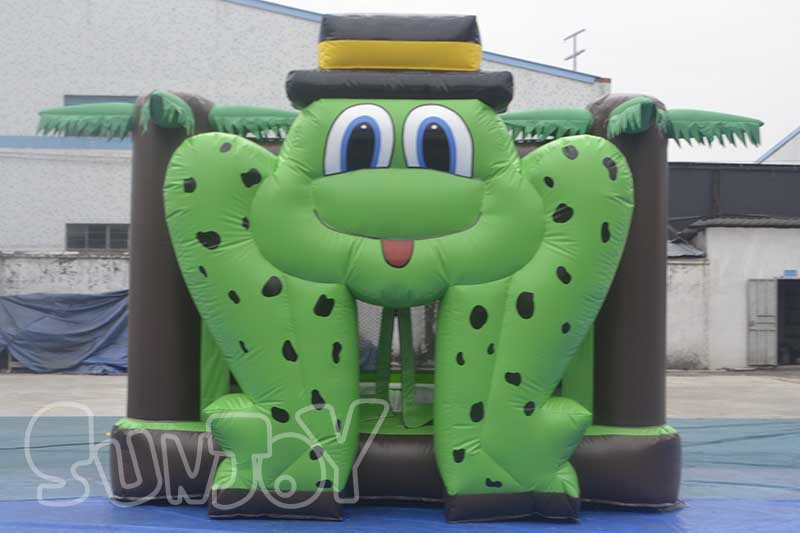 giant green frog bounce house