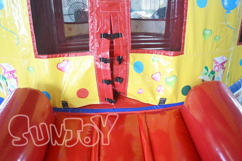 birthday cake bouncy castle entrance