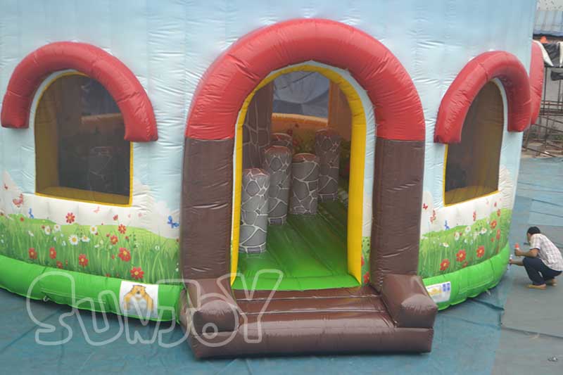 mushroom bouncy house entrance