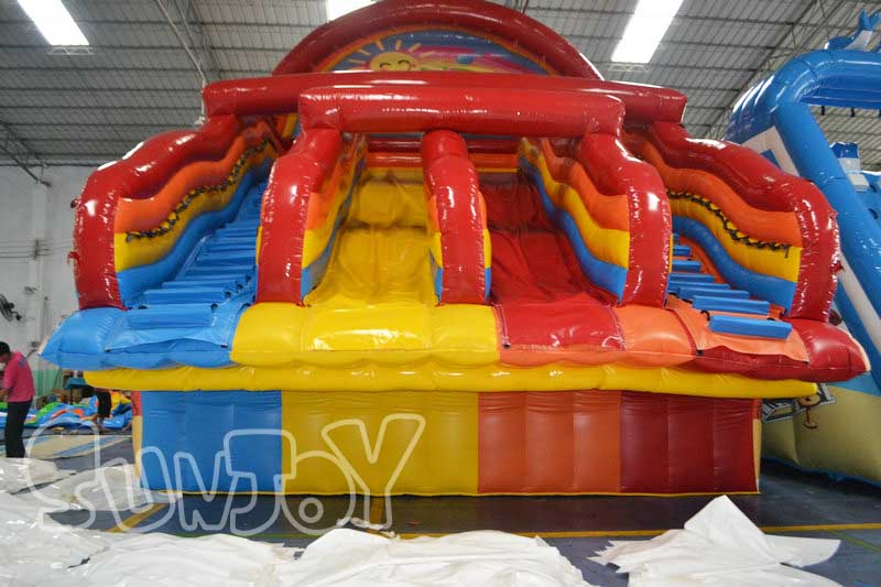 4 lanes inflatable water slide for sale