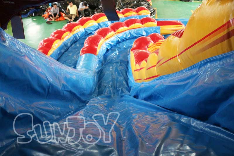 fire and ice water slide curved lane