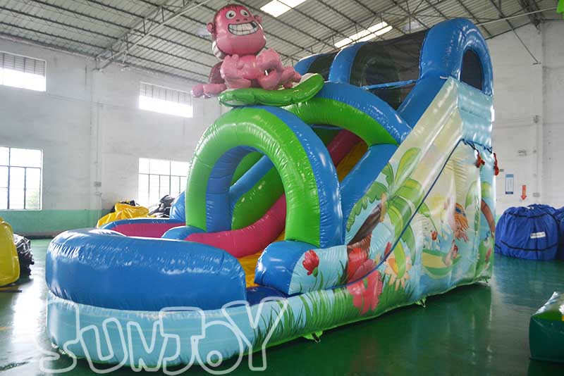 monkey theme inflatable water slide for sale