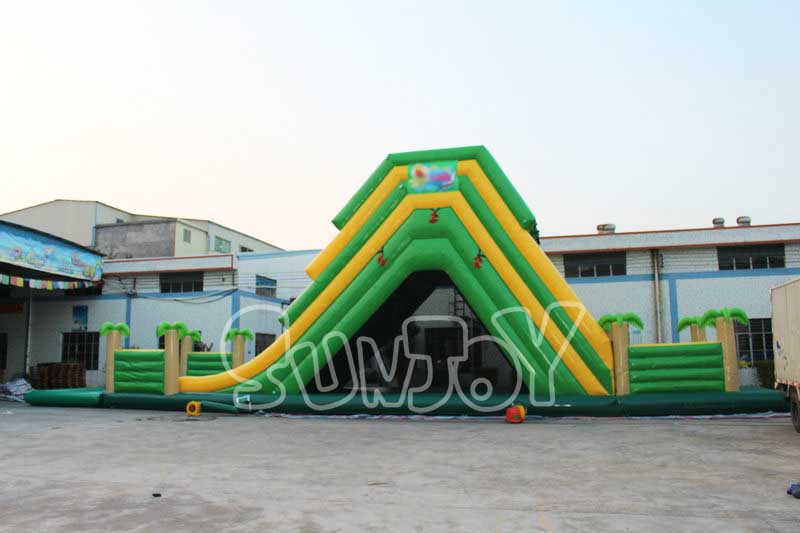 large inflatable water slide obstacle course