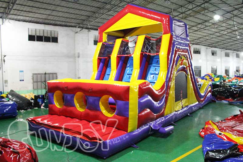 three lanes inflatable obstacle slide for sale
