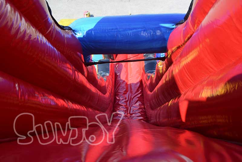 red inflatable slide lane