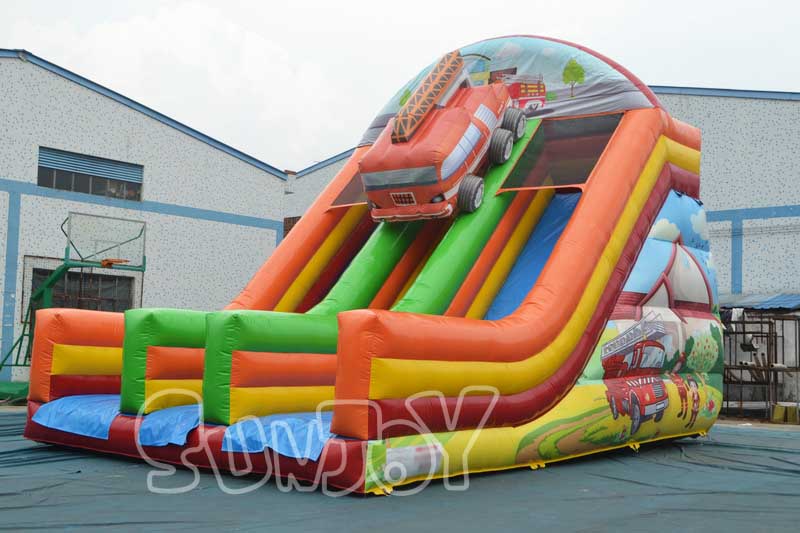 fire truck inflatable slide for sale