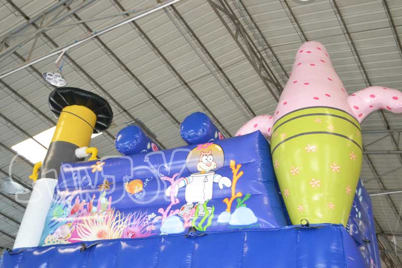 cartoon inflatables and rope down anchor