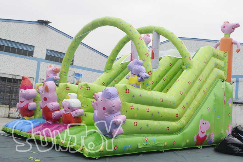 peppa pig theme inflatable slide for kids