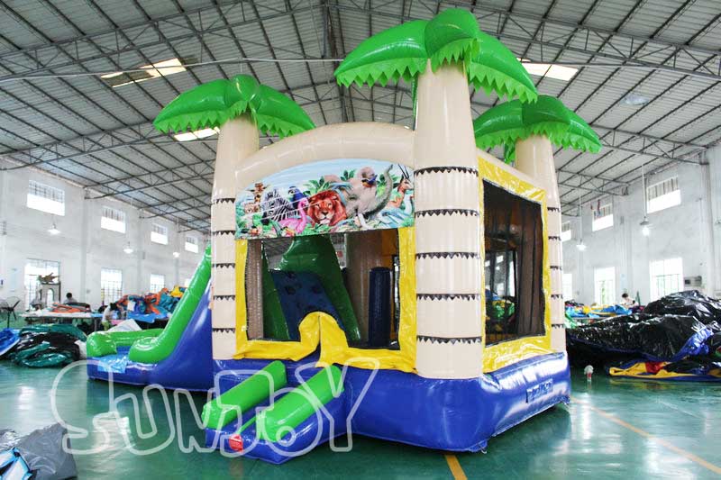 palm tree water slide bounce house for sale