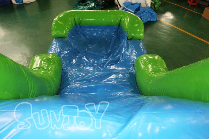 water slide with splash pool