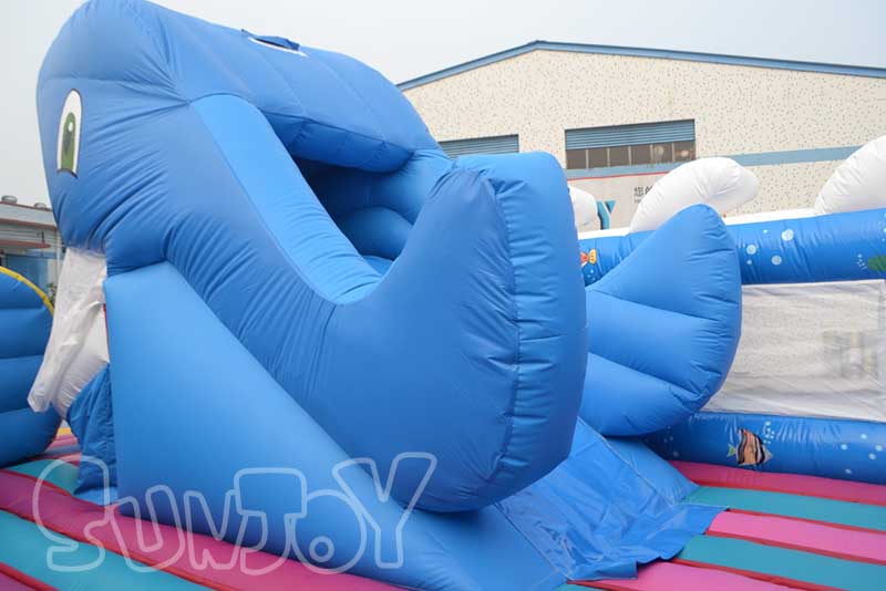 big whale inflatable slide