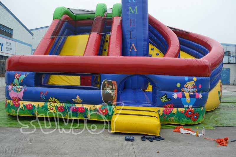 double slide bounce house combo entrance