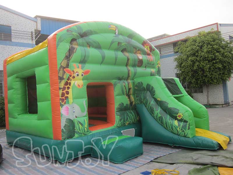 jungle theme bounce house combo
